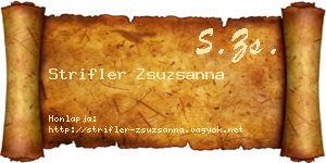 Strifler Zsuzsanna névjegykártya
